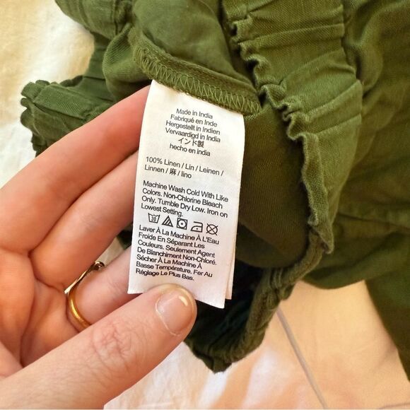 🌿 J.Crew Green Linen Pull-On Shorts – EUC – Elastic Waist – Size XS/S 🌿 - Picture 5 of 5